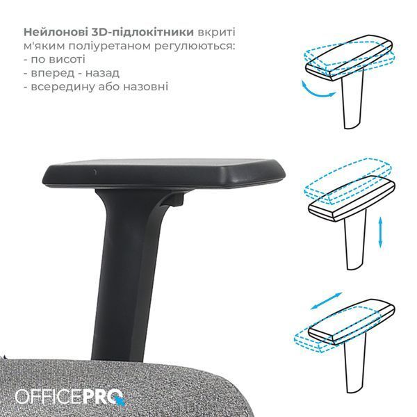 Крісло офісне OfficePro Fusion OC577G Gray 000002967 фото
