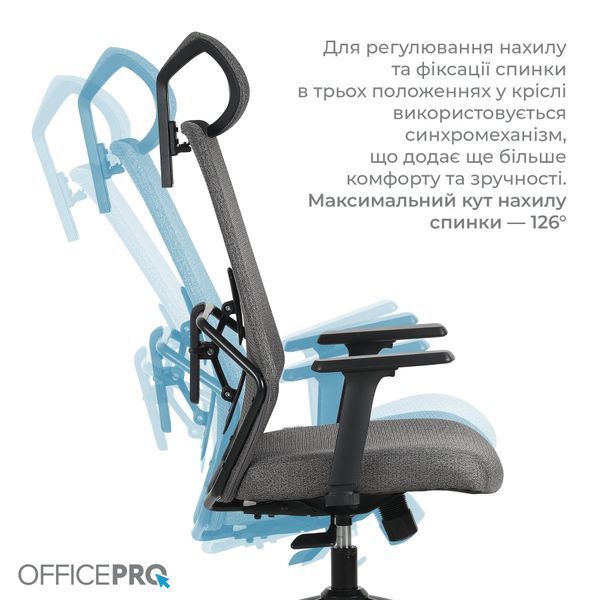 Крісло офісне OfficePro Fusion OC577G Gray 000002967 фото