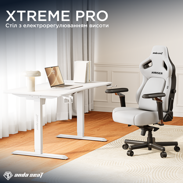 Стіл з електрорегулюванням висоти Anda Seat Xtreme Pro 1400x750 White 000002920 фото
