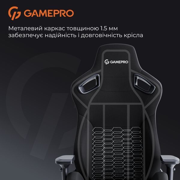 Крісло геймерське GamePro GC900B Fabric Black 000001793 фото