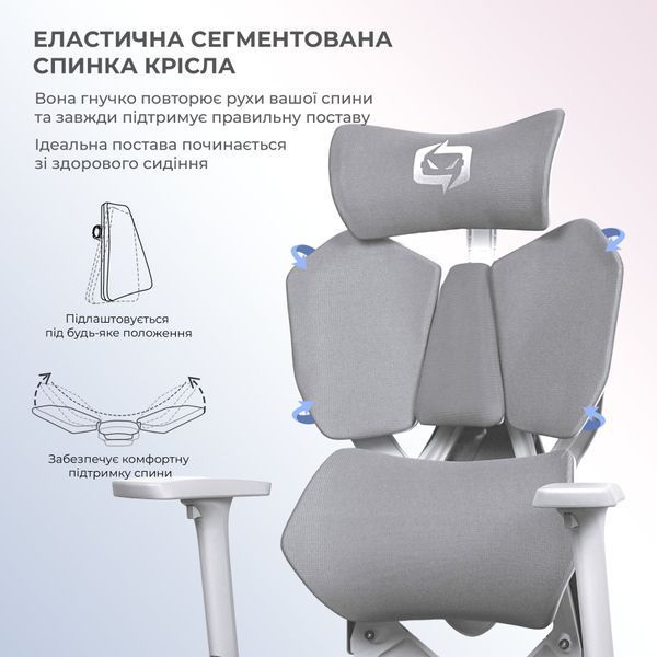 Крісло геймерське Sihoo Xallking X5C Mesh Grey 000002472 фото