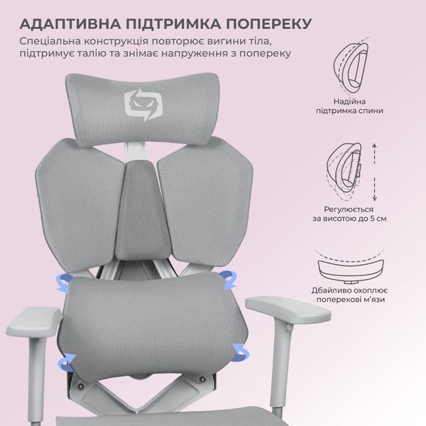 Крісло геймерське Sihoo Xallking X5C Mesh Grey 000002472 фото