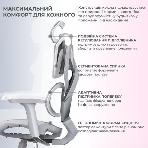 Крісло геймерське Sihoo Xallking X5C Mesh Grey 000002472 фото