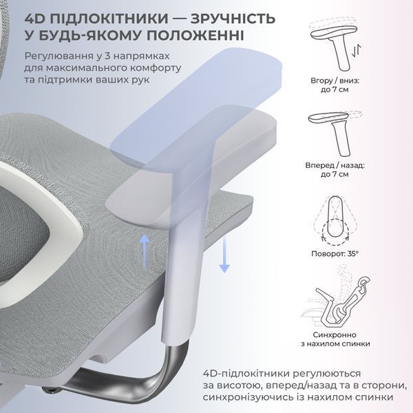 Крісло геймерське Sihoo Xallking X5C Mesh Grey 000002472 фото
