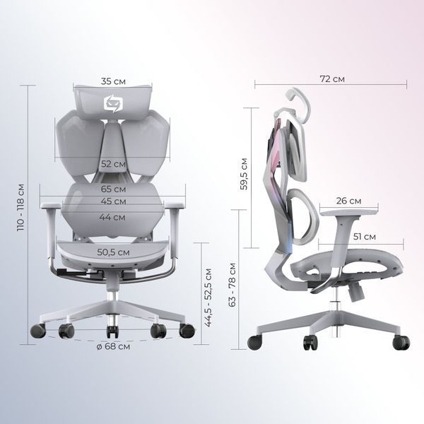 Крісло геймерське Sihoo Xallking X5C Mesh Grey 000002472 фото