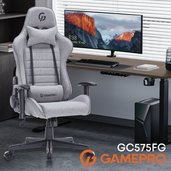 Крісло геймерське GamePro GC575FG Fabric Gray 000001795 фото