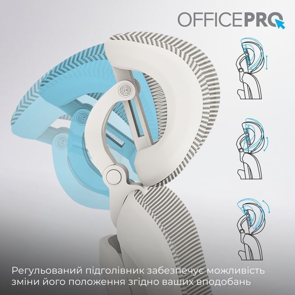 Крісло офісне OfficePro Skyline OC680-W-LG-LG 000002229 фото