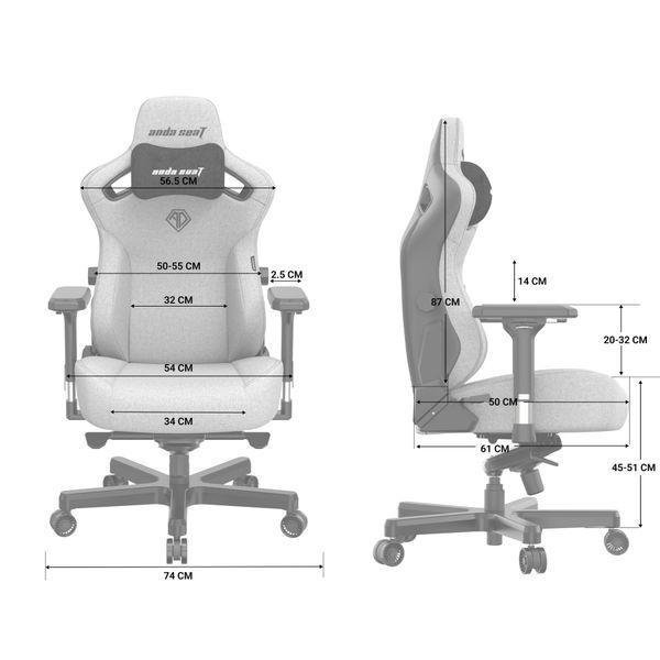 Крісло геймерське Anda Seat Kaiser 3 Black Fabric Size XL 000000519 фото