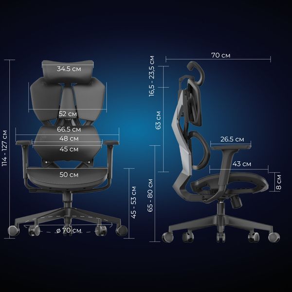 Крісло геймерське Sihoo Xallking X5C Mesh Black 000002467 фото