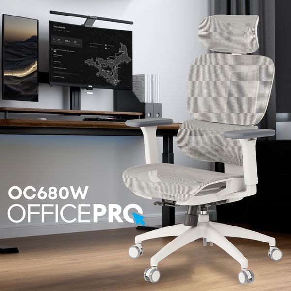 Крісло офісне OfficePro Skyline OC680-W-LG-LG 000002229 фото