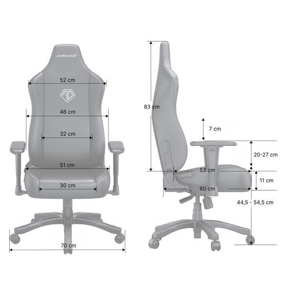 Крісло геймерське Anda Seat Novis Gray Fabric Size L 000002184 фото