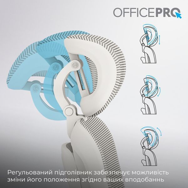 Крісло офісне OfficePro Skyline OC750-W-LG-LG 000002227 фото
