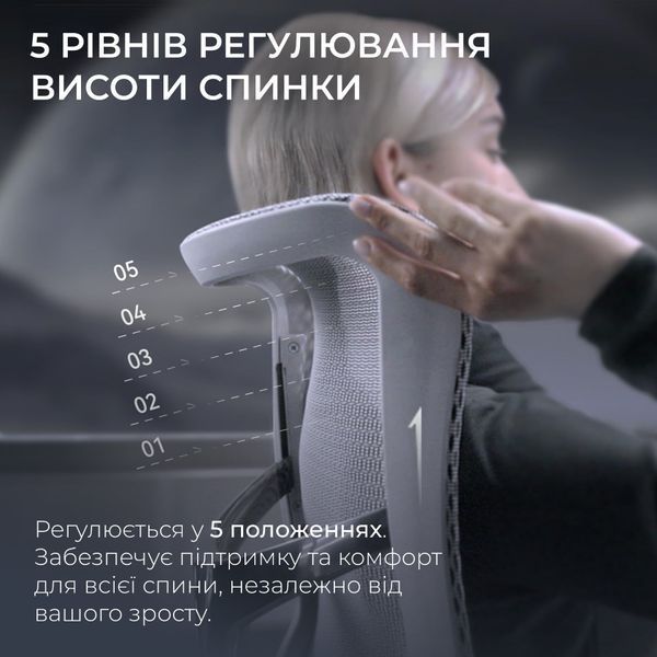 Крісло офісне Sihoo DORO S300 Mesh Light Grey 000002469 фото
