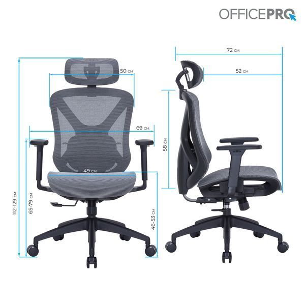 Крісло офісне Officepro Atlas OC630-B-DG-DG 000002478 фото