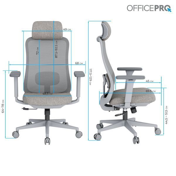 Кресло офисное OfficePro Wave OC599-G-G-G 000002224 фото Кресло офисное OfficePro Wave OC599-G-G-G 000002224 фото