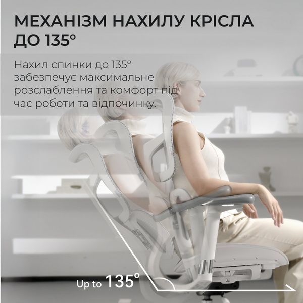 Крісло офісне Sihoo DORO S100 Mesh White 000002471 фото