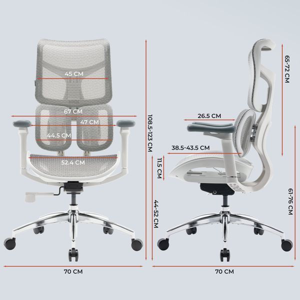 Крісло офісне Sihoo DORO S100 Mesh White 000002471 фото