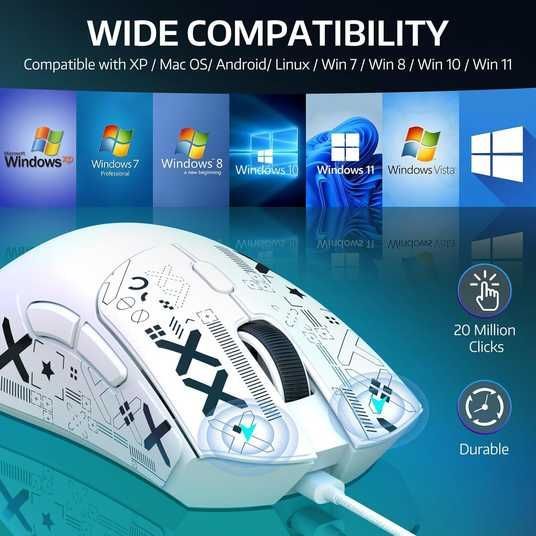 Мишка ігрова бездротова ATTACK SHARK R1 White (83831190), Ціна