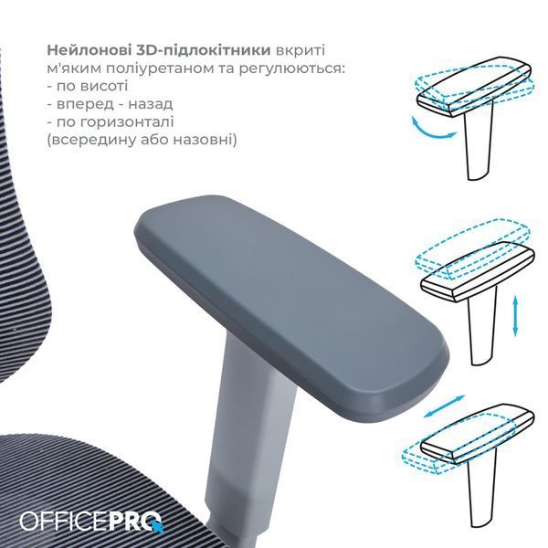 Крісло офісне OfficePro Atlas OC630-G-DG-DG 000002479 фото