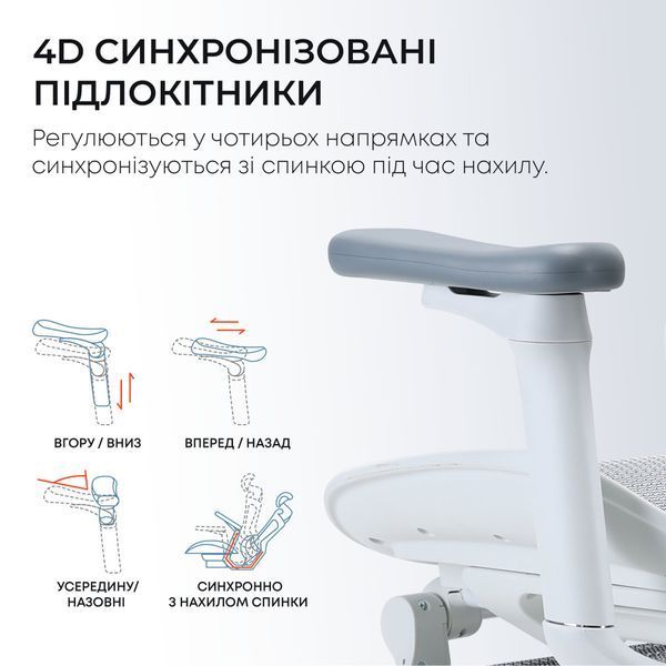 Крісло офісне з підставкою для ніг Sihoo DORO C300L Mesh White with footrest 000002835 фото Крісло офісне з підставкою для ніг Sihoo DORO C300L Mesh White with footrest 000002835 фото
