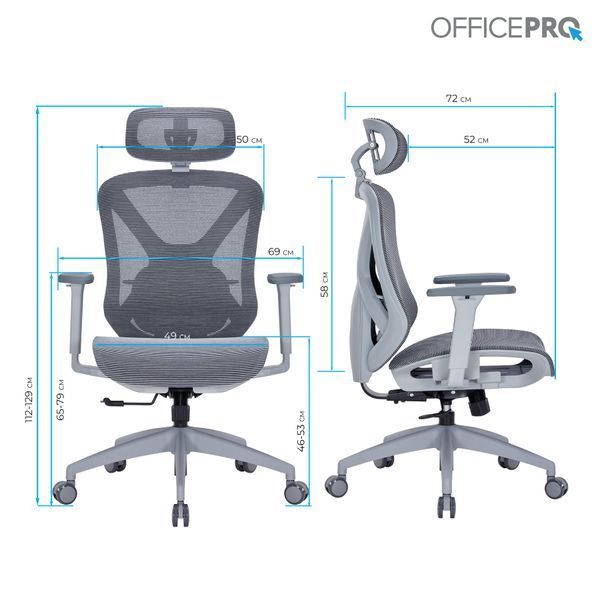 Крісло офісне OfficePro Atlas OC630-G-DG-DG 000002479 фото