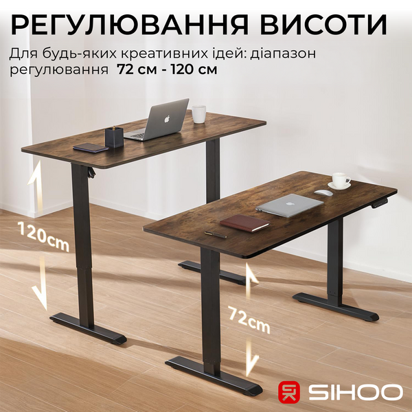 Комп&rsquo;ютерний стіл з електрорегулюванням висоти Sihoo D03 1.4m Walnut/Black 000002830 фото
