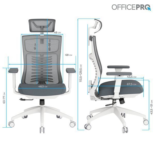 Кресло офисное OfficePro Balance OC550-W-DG-DG 000002214 фото