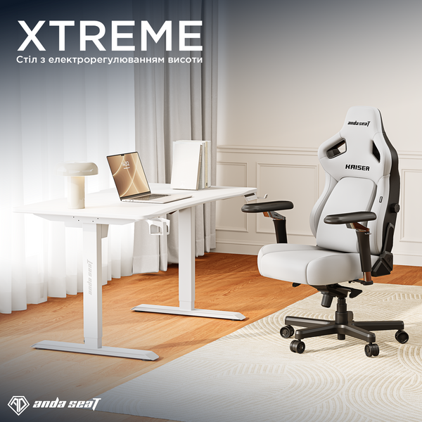 Стіл з електрорегулюванням висоти Anda Seat Xtreme 1600x800 White 000002948 фото