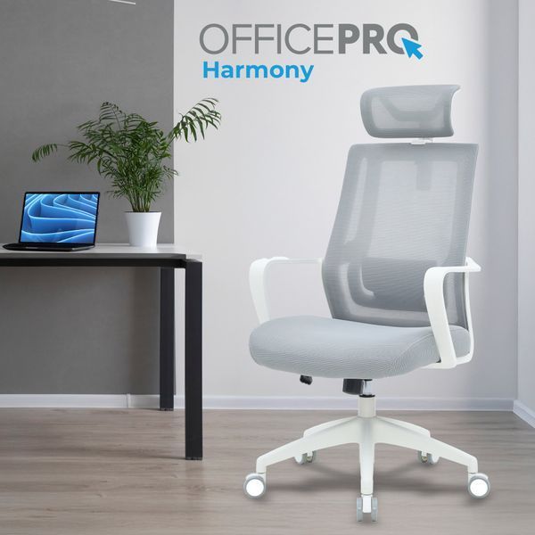 Кресло офисное OfficePro Harmony OC310-W-LG-LG 000002228 фото