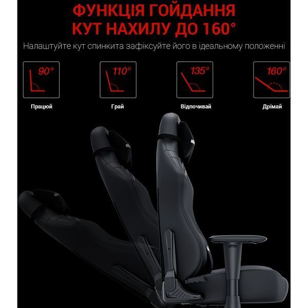 Крісло геймерське Anda Seat Luna Black Size L 000001816 фото