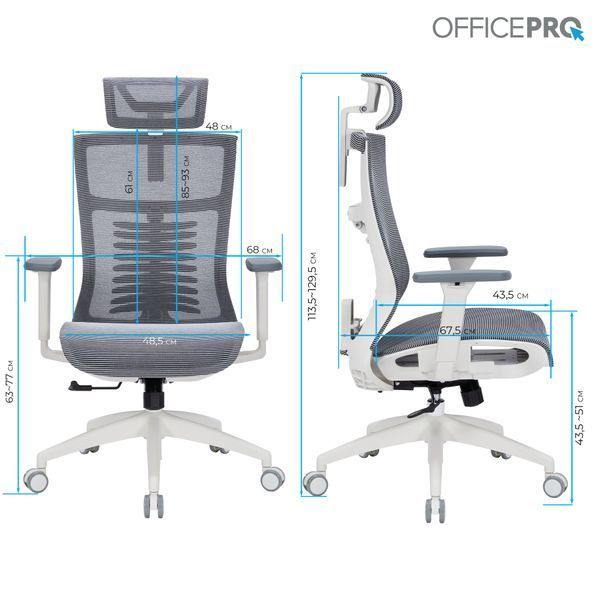 Крісло офісне OfficePro Balance OC620-W-DG-DG 000002238 фото