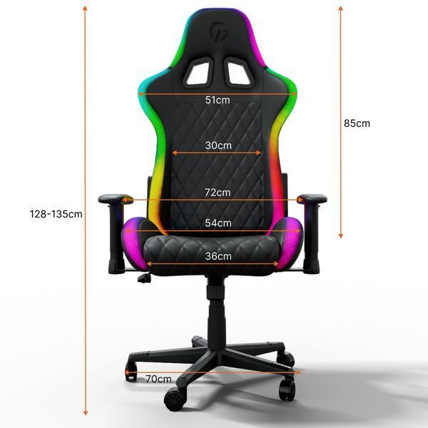 Кресло геймерское GamePro Hero RGB (GC-700-Black) 000000753 фото