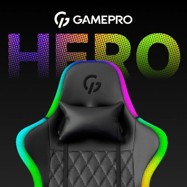 Кресло геймерское GamePro Hero RGB (GC-700-Black) 000000753 фото