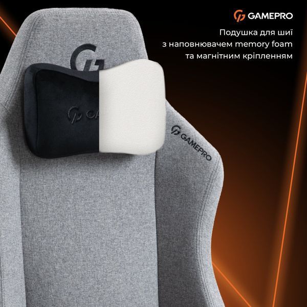 Крісло геймерське GamePro GC775G Fabric Gray 000002651 фото