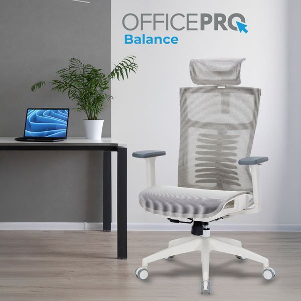 Крісло офісне OfficePro Balance OC620-W-LG-LG 000002239 фото