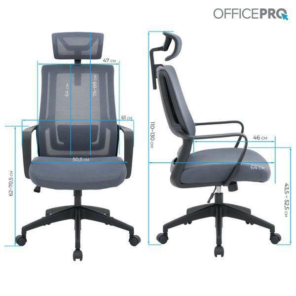 Крісло офісне OfficePro Harmony OC310-B-G-G 000002213 фото