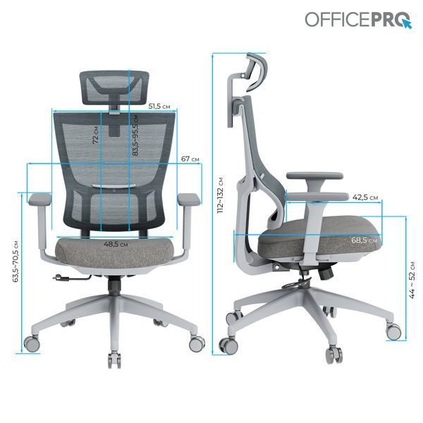 Кресло офисное OfficePro Elegant OC600-G-DG-DG 000002221 фото