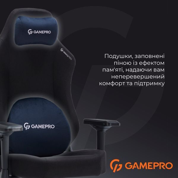 Крісло геймерське GamePro FGC750B Fabric Black 000001769 фото