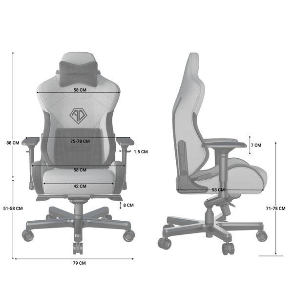 Крісло геймерське Anda Seat T-Pro 2 Grey/Black Size XL 000000541 фото Крісло геймерське Anda Seat T-Pro 2 Grey/Black Size XL 000000541 фото