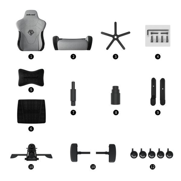 Крісло геймерське Anda Seat T-Pro 2 Grey/Black Size XL 000000541 фото Крісло геймерське Anda Seat T-Pro 2 Grey/Black Size XL 000000541 фото