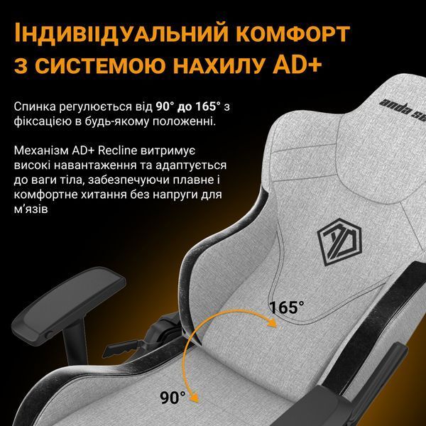 Крісло геймерське Anda Seat T-Pro 2 Grey/Black Size XL 000000541 фото Крісло геймерське Anda Seat T-Pro 2 Grey/Black Size XL 000000541 фото