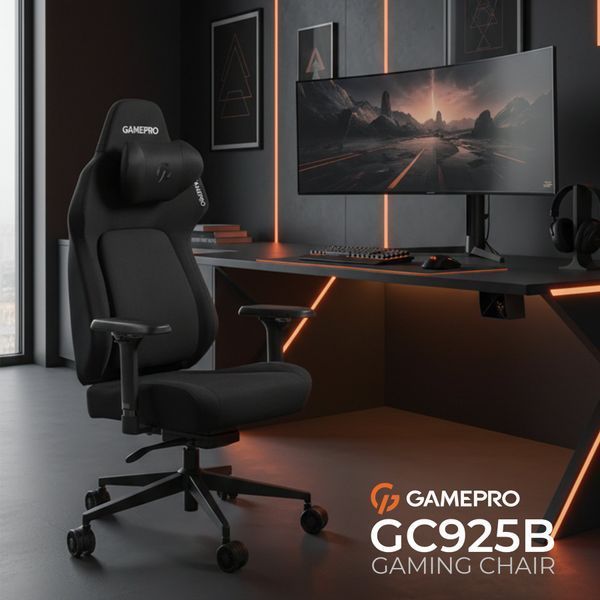 Крісло геймерське GamePro GC925B Fabric Black 000002652 фото