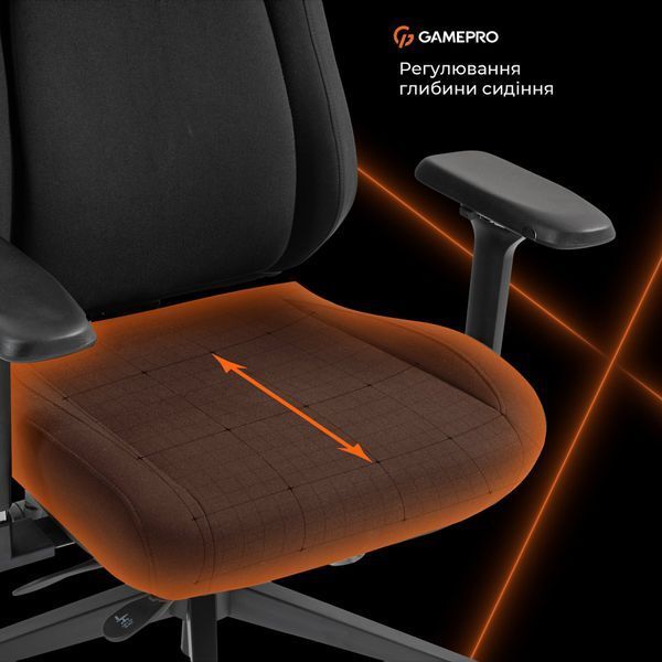 Крісло геймерське GamePro GC925B Fabric Black 000002652 фото