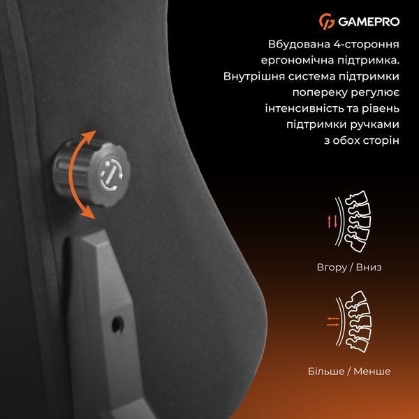 Кресло геймерское GamePro GC775B Fabric Black 000002649 фото