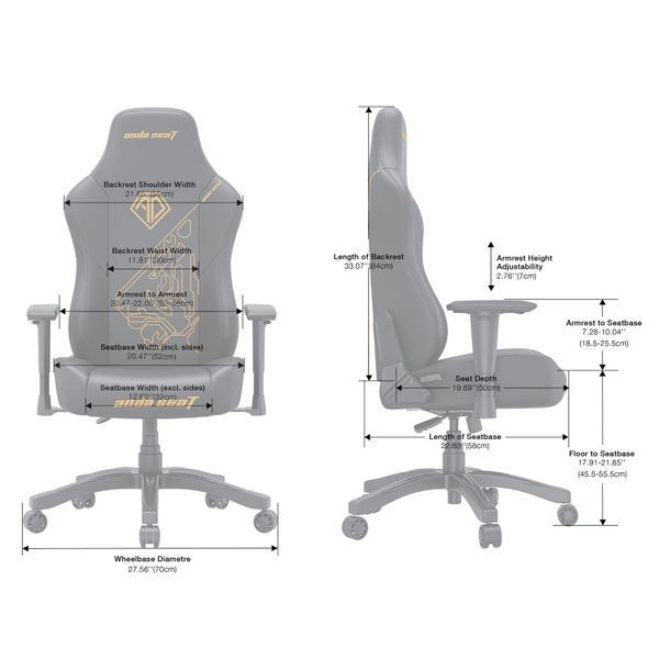 Крісло геймерське Anda Seat Phantom Tiger Edition Black Size L 000001395 фото