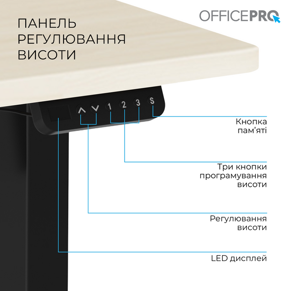 Комп&rsquo;ютерний стіл з електрорегулюванням висоти OfficePro ODE1470LWB 000002754 фото