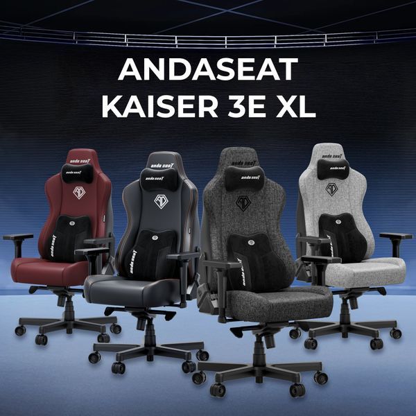 Кресло геймерское Anda Seat Kaiser 3E Dark Grey Fabric Size XL 000002452 фото