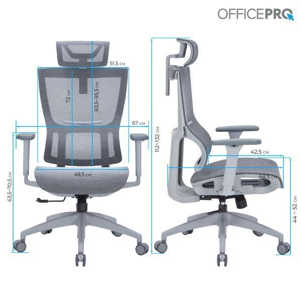 Кресло офисное OfficePro Elegant OC660-G-DG-DG 000002242 фото