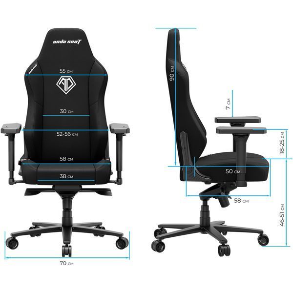 Крісло геймерське Anda Seat Phantom 3 XL Fabric Dark Gray 000002325 фото