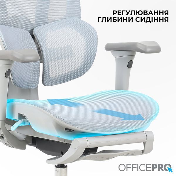 Крісло офісне OfficePro Elite OC950GLB Gray/Light Blue 000002971 фото